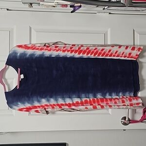 ✨️❤️WD.NY Red White Blue Flowy Stretchy Soft Dress Size Large